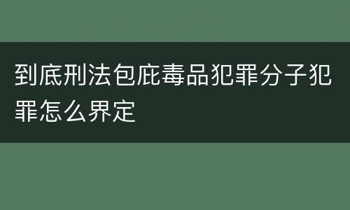 到底刑法包庇毒品犯罪分子犯罪怎么界定