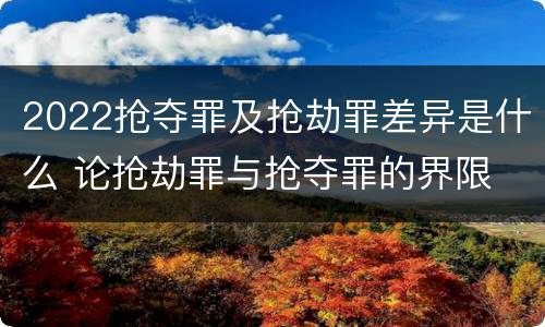 2022抢夺罪及抢劫罪差异是什么 论抢劫罪与抢夺罪的界限