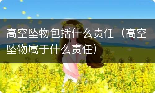 高空坠物包括什么责任（高空坠物属于什么责任）