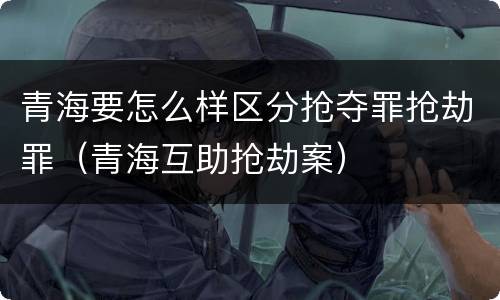 青海要怎么样区分抢夺罪抢劫罪（青海互助抢劫案）