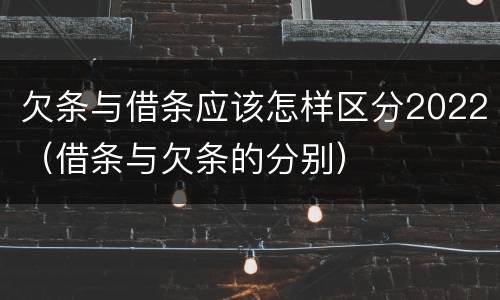 欠条与借条应该怎样区分2022（借条与欠条的分别）