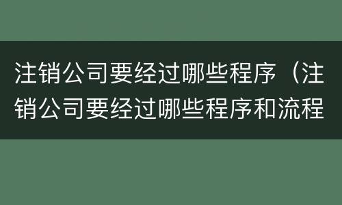 注销公司要经过哪些程序（注销公司要经过哪些程序和流程）