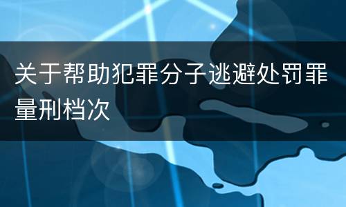关于帮助犯罪分子逃避处罚罪量刑档次