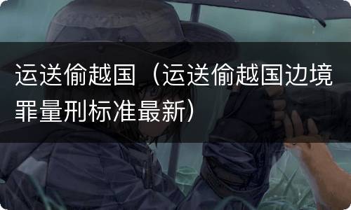 运送偷越国（运送偷越国边境罪量刑标准最新）