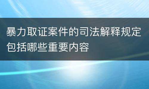 暴力取证案件的司法解释规定包括哪些重要内容