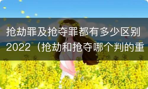 抢劫罪及抢夺罪都有多少区别2022（抢劫和抢夺哪个判的重）