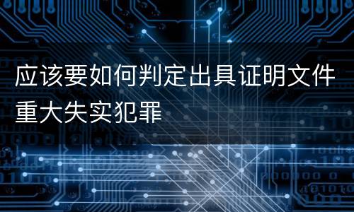 应该要如何判定出具证明文件重大失实犯罪