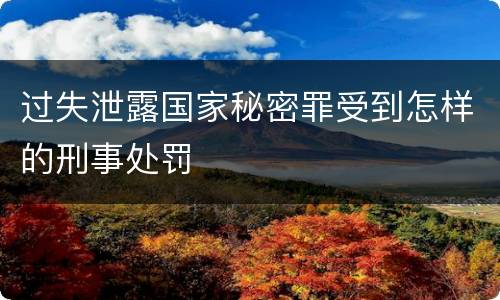 过失泄露国家秘密罪受到怎样的刑事处罚