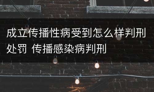 成立传播性病受到怎么样判刑处罚 传播感染病判刑