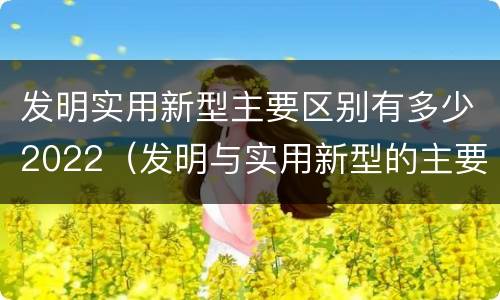 发明实用新型主要区别有多少2022（发明与实用新型的主要区别）