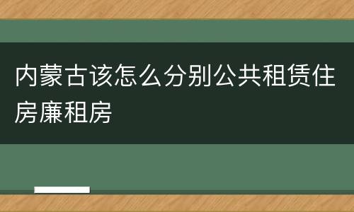 内蒙古该怎么分别公共租赁住房廉租房