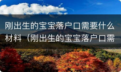 刚出生的宝宝落户口需要什么材料（刚出生的宝宝落户口需要哪些资料）