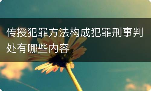 传授犯罪方法构成犯罪刑事判处有哪些内容