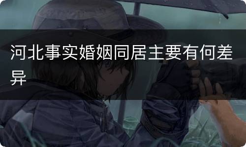 河北事实婚姻同居主要有何差异