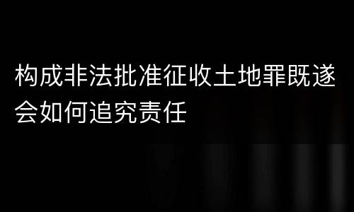 构成非法批准征收土地罪既遂会如何追究责任