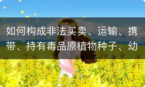 如何构成非法买卖、运输、携带、持有毒品原植物种子、幼苗罪