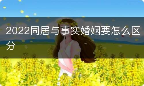 2022同居与事实婚姻要怎么区分