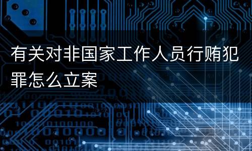 有关对非国家工作人员行贿犯罪怎么立案