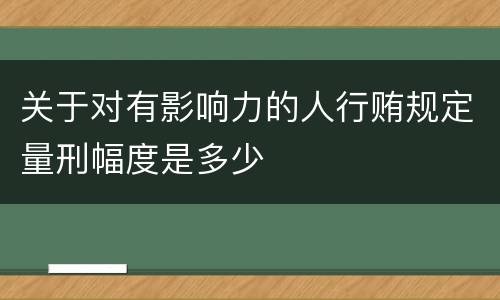 关于对有影响力的人行贿规定量刑幅度是多少