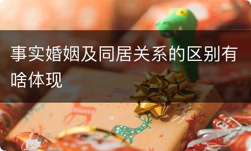 事实婚姻及同居关系的区别有啥体现