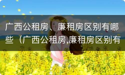 广西公租房、廉租房区别有哪些（广西公租房,廉租房区别有哪些地方）