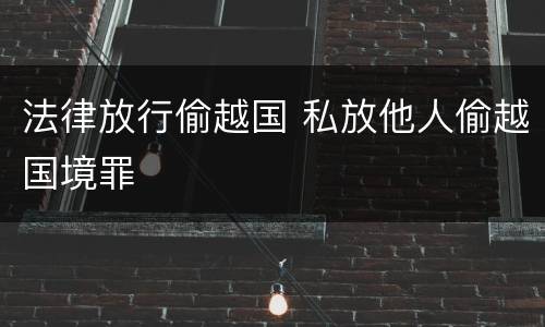法律放行偷越国 私放他人偷越国境罪