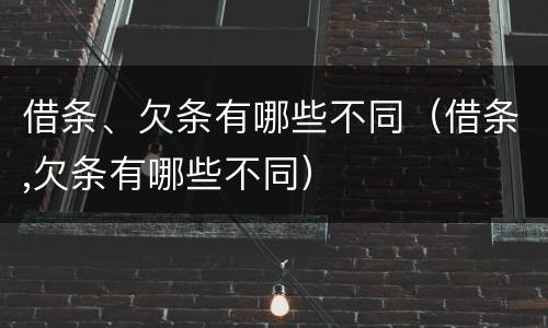 借条、欠条有哪些不同（借条,欠条有哪些不同）