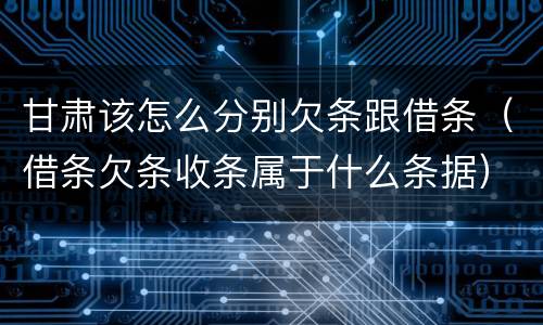 甘肃该怎么分别欠条跟借条（借条欠条收条属于什么条据）