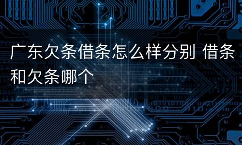 广东欠条借条怎么样分别 借条和欠条哪个