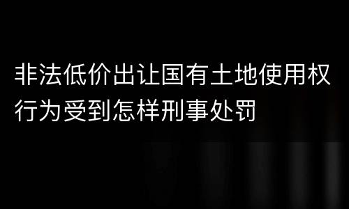 非法低价出让国有土地使用权行为受到怎样刑事处罚
