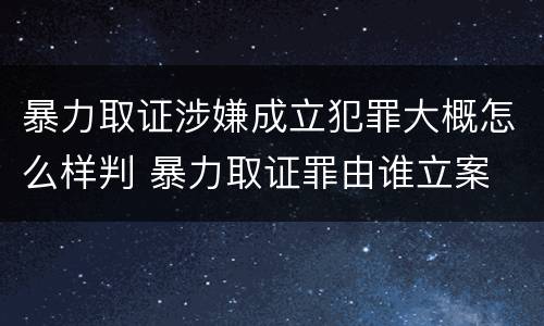 暴力取证涉嫌成立犯罪大概怎么样判 暴力取证罪由谁立案
