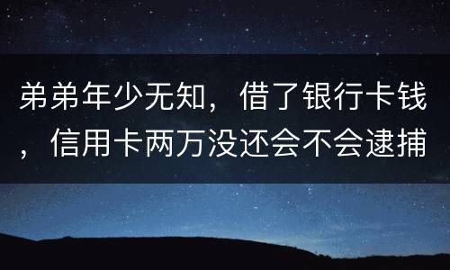 弟弟年少无知，借了银行卡钱，信用卡两万没还会不会逮捕