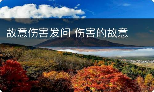 故意伤害发问 伤害的故意