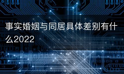 事实婚姻与同居具体差别有什么2022