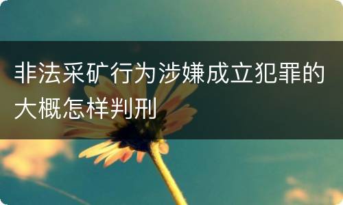 非法采矿行为涉嫌成立犯罪的大概怎样判刑