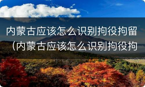 内蒙古应该怎么识别拘役拘留（内蒙古应该怎么识别拘役拘留人的）