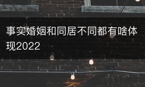 事实婚姻和同居不同都有啥体现2022