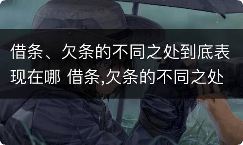 借条、欠条的不同之处到底表现在哪 借条,欠条的不同之处到底表现在哪些方面