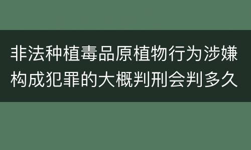非法种植毒品原植物行为涉嫌构成犯罪的大概判刑会判多久