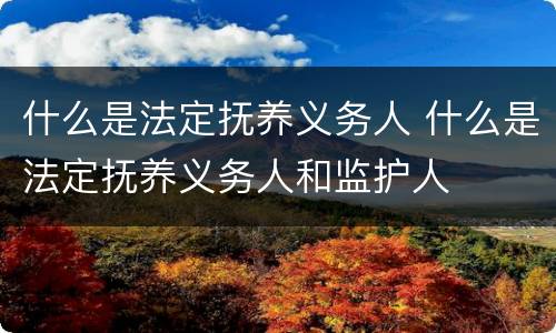 什么是法定抚养义务人 什么是法定抚养义务人和监护人