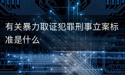 有关暴力取证犯罪刑事立案标准是什么
