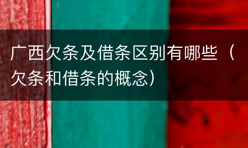 广西欠条及借条区别有哪些（欠条和借条的概念）