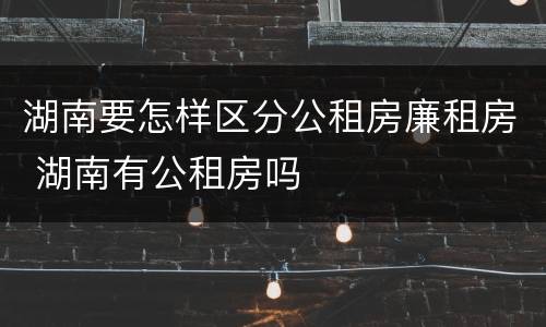 湖南要怎样区分公租房廉租房 湖南有公租房吗