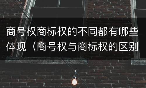 商号权商标权的不同都有哪些体现（商号权与商标权的区别）