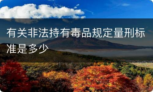 有关非法持有毒品规定量刑标准是多少