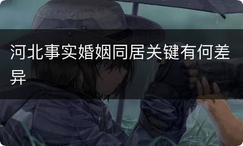 河北事实婚姻同居关键有何差异