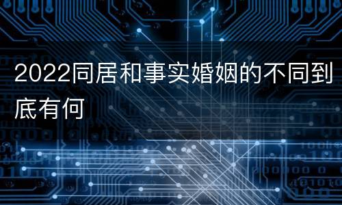2022同居和事实婚姻的不同到底有何
