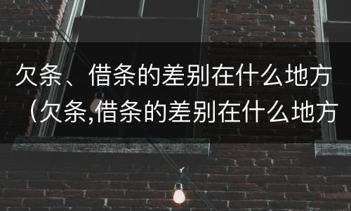 欠条、借条的差别在什么地方（欠条,借条的差别在什么地方写）
