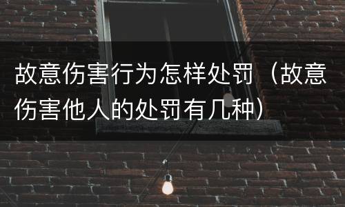 故意伤害行为怎样处罚（故意伤害他人的处罚有几种）
