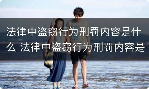 法律中盗窃行为刑罚内容是什么 法律中盗窃行为刑罚内容是什么罪
